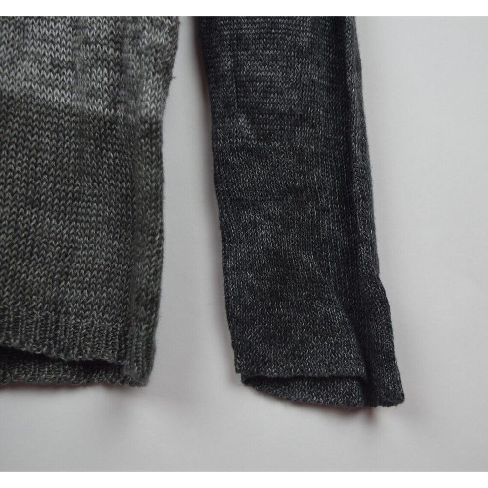 Eileen Fisher Womens Sweater Open Knit Linen Gray Striped Long Sleeve Sz Medium - Picture 8 of 16